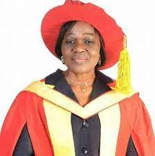 Prof. Stella Okunna wearing academic gown
