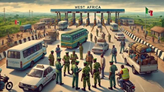 AI generated illustration for West Africa Extortion Corridor